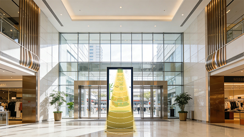 商場綜合體入口大屏集成定向揚聲器，聲音分區，不干擾