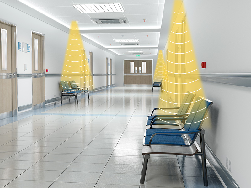 醫(yī)院喇叭，聲音分區(qū)示意圖