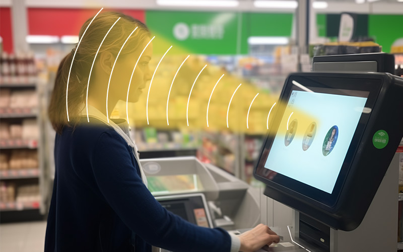 自助收銀機(jī)集成定向揚(yáng)聲器