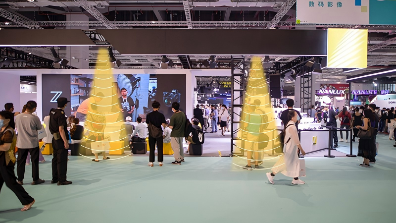 展會定向音箱解決方案,聲音分區示意圖
