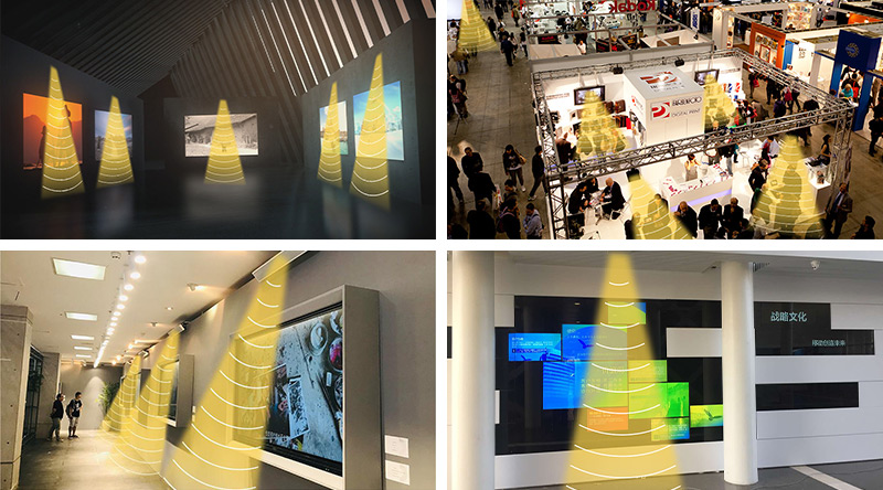 各類展會展臺應用定向音箱,聲音分區示意圖